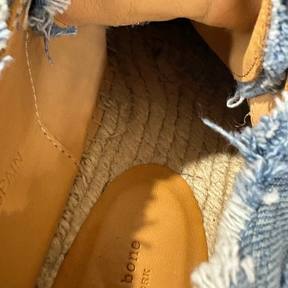 rag & bone Light Blue Distressed Denim Espadrille Sneakers - Picture 7 of 7